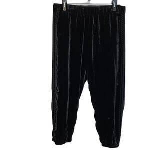 Johnny Was Black Aurora Velvet Silk Bohemian Joggers Pants Size XLP